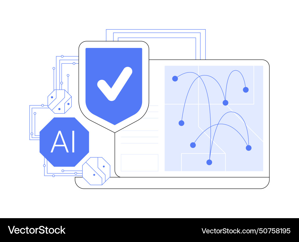 Ai-powered grid security abstract concept Vector Image