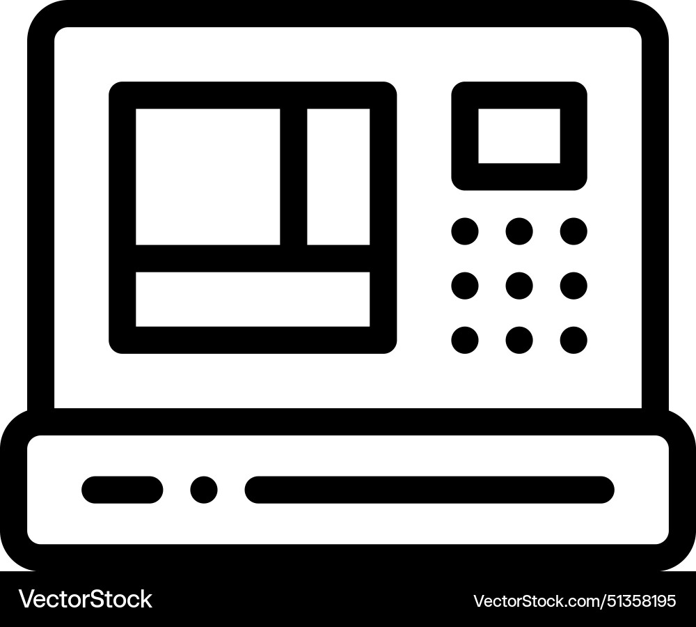 Atm icon thin linear style design isolated Atm icon thin linear style design isolated vector image