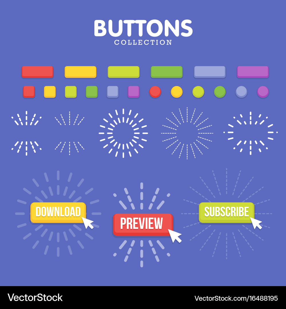 Buttons maker constructor create your banner Vector Image
