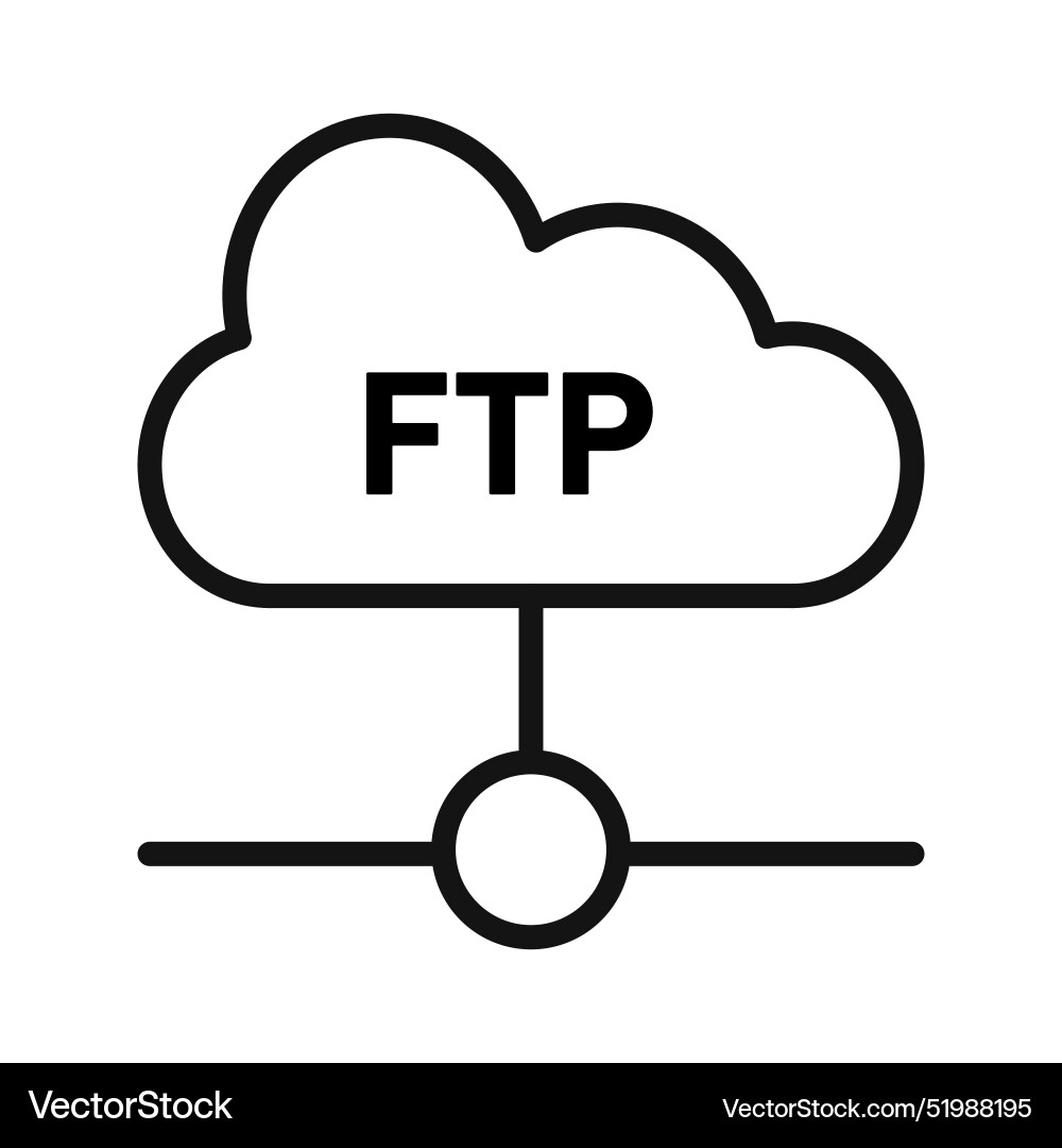 Encrypted ftp icon for secure file sharing vector image