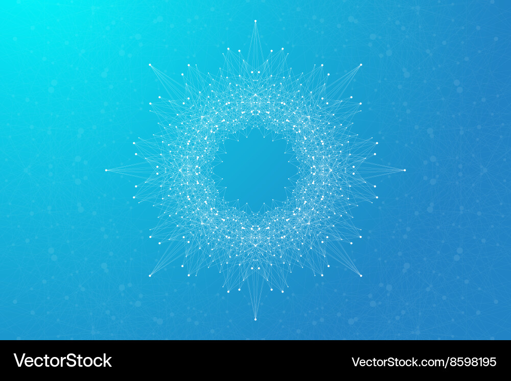 Geometric abstract round form with connected line Vector Image