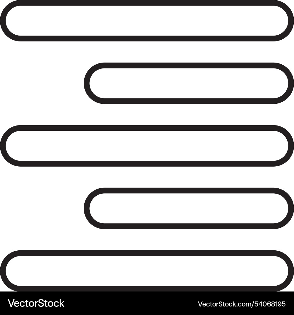Horizontal right align line icon design Vector Image
