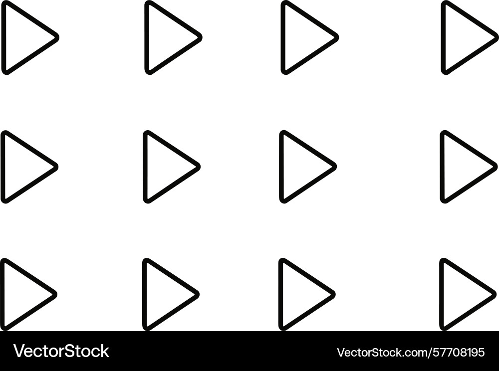 Multiple triangular play buttons arranged Multiple triangular play buttons arranged vector image