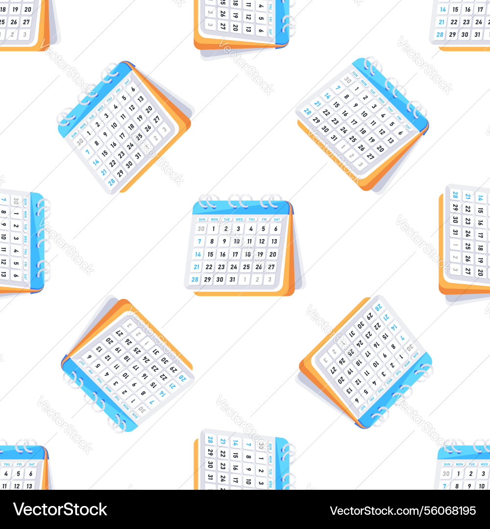 Seamless pattern of isometric calendars showing Seamless pattern of isometric calendars showing vector image