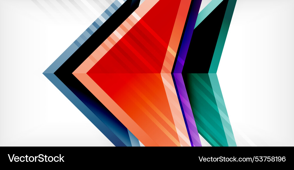 Abstract background color triangles and arrows Vector Image