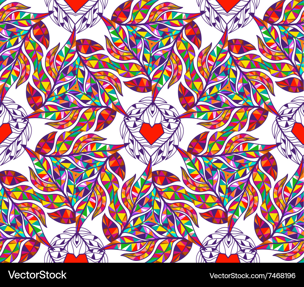Abstract seamless pattern with hearts vector image