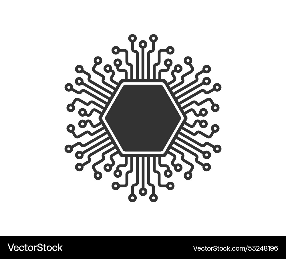 Ai generate icon machine learning micropchip Ai generate icon machine learning micropchip vector image