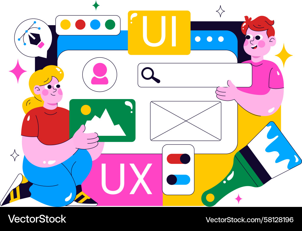 App & Software UI/UX Concepts Vector Image