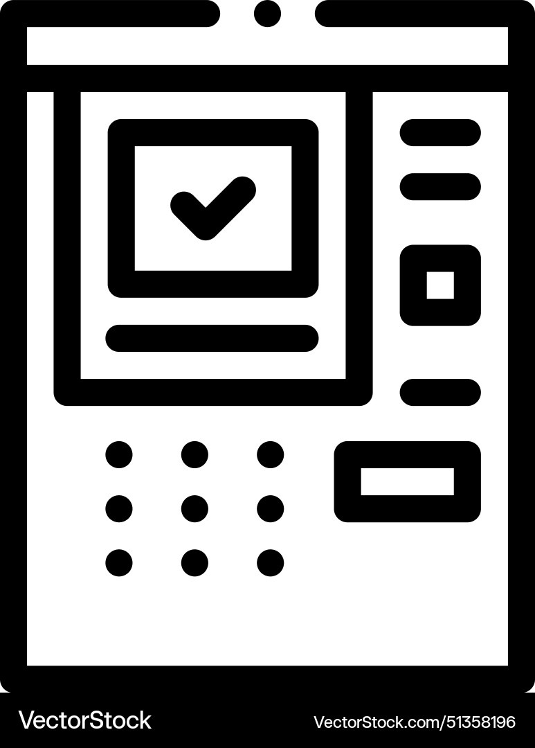 Atm icon thin linear style design isolated Atm icon thin linear style design isolated vector image