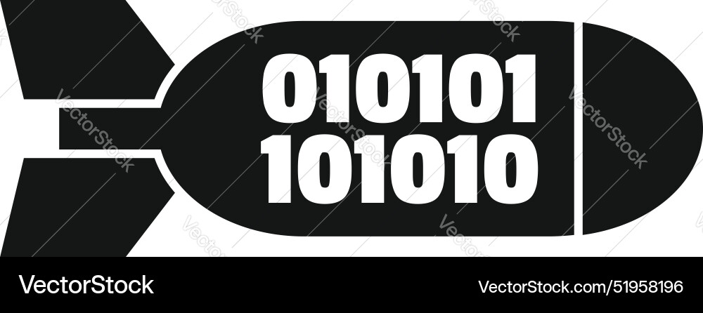 Binary code bomb representing cyber attack vector image
