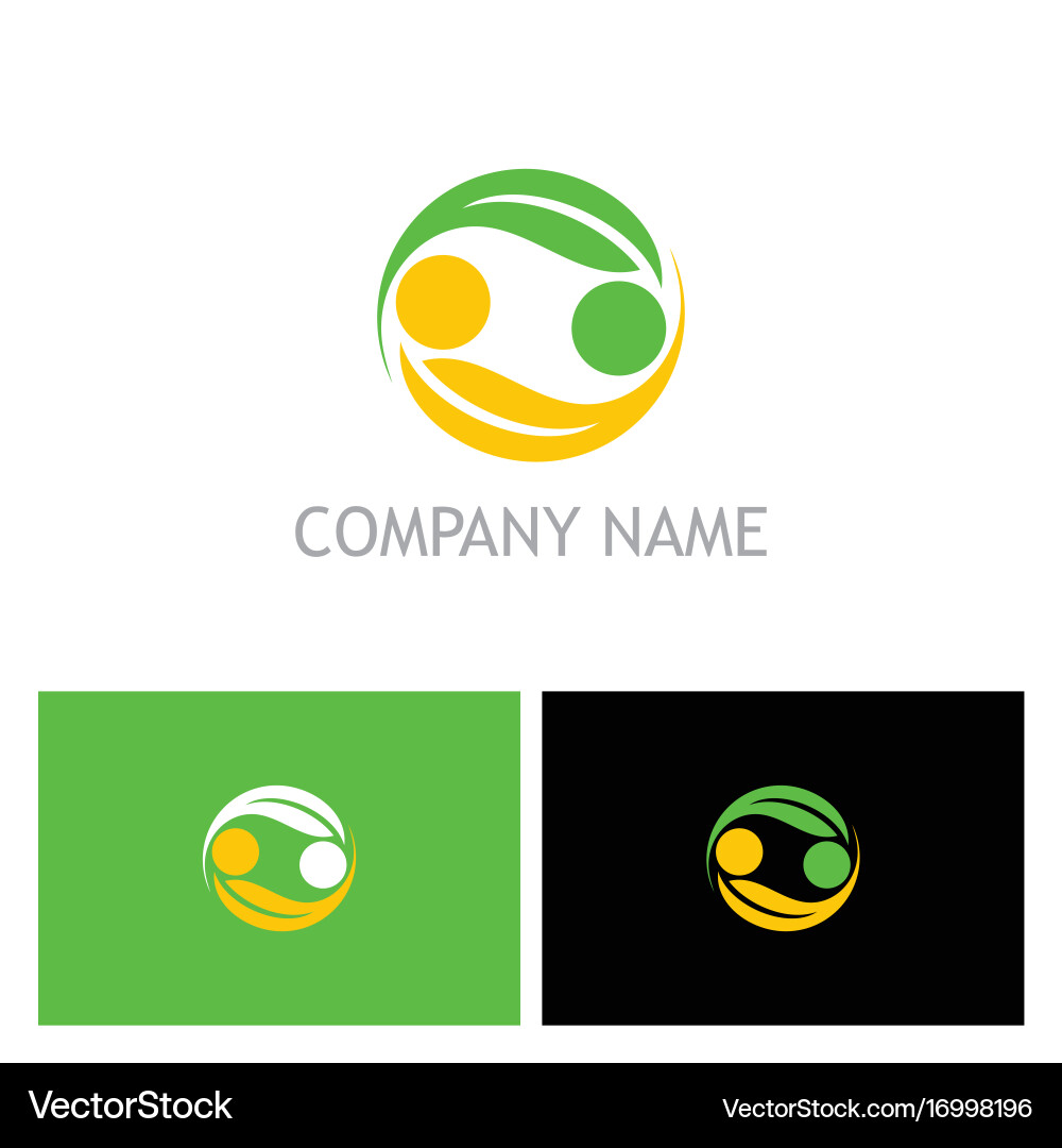 Circle ecology green leaf logo Royalty Free Vector Image