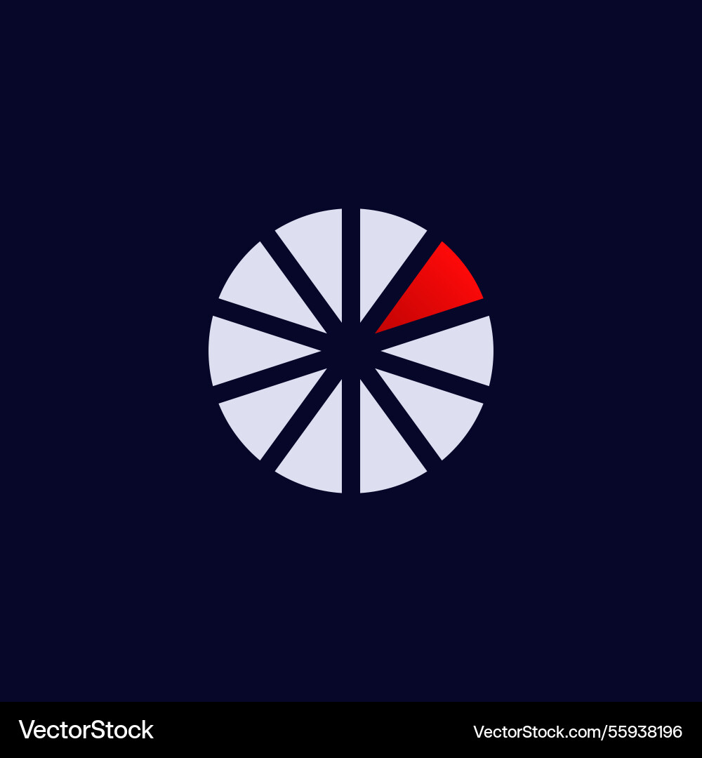 Circular loading wheel icon with red segment Vector Image