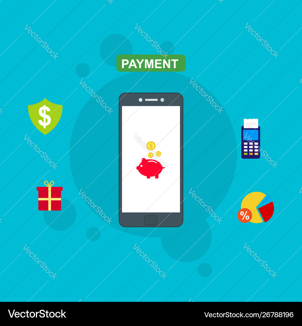 Concept online and mobile payments for web page Concept online and mobile payments for web page Vector Image