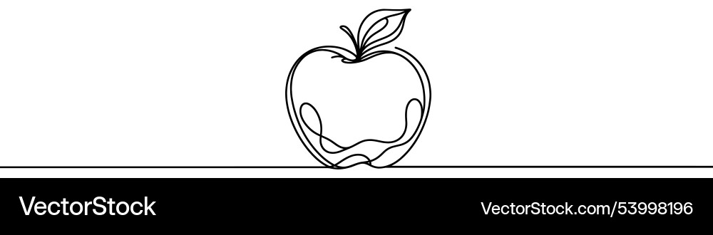 Continuous linear drawing of apple one line Continuous linear drawing of apple one line vector image