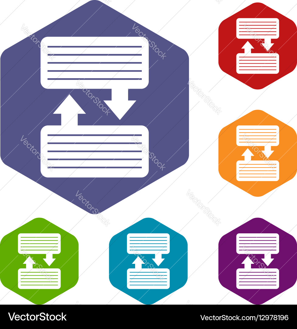 Infographic blocks with arrows icons set vector image