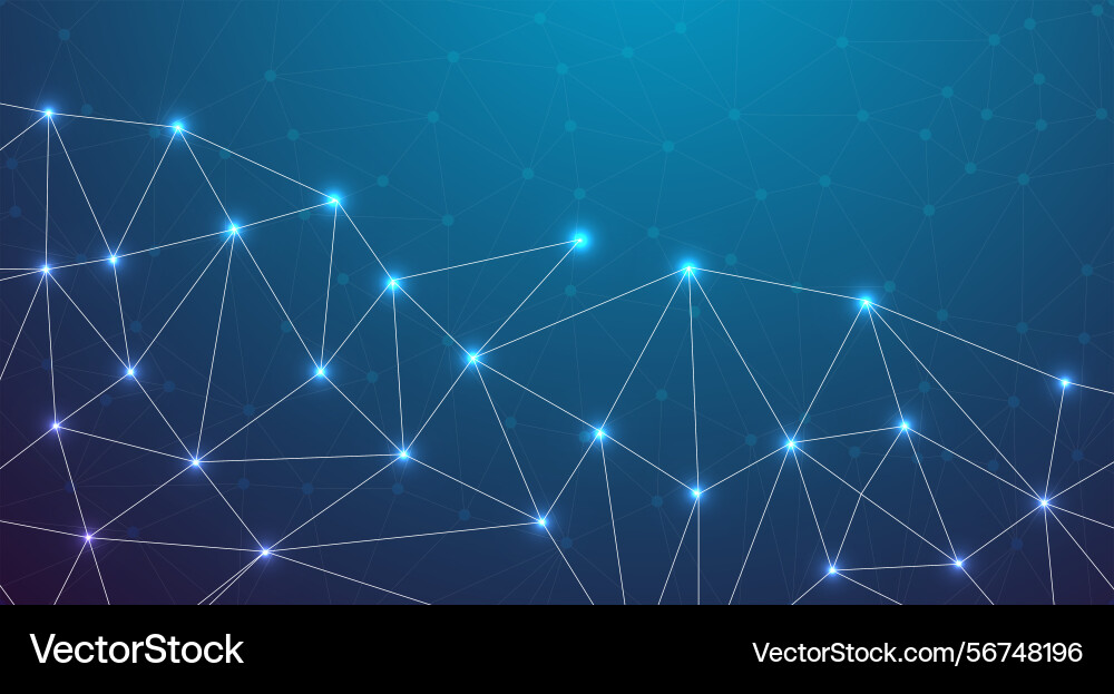 Low poly network connection background Vector Image