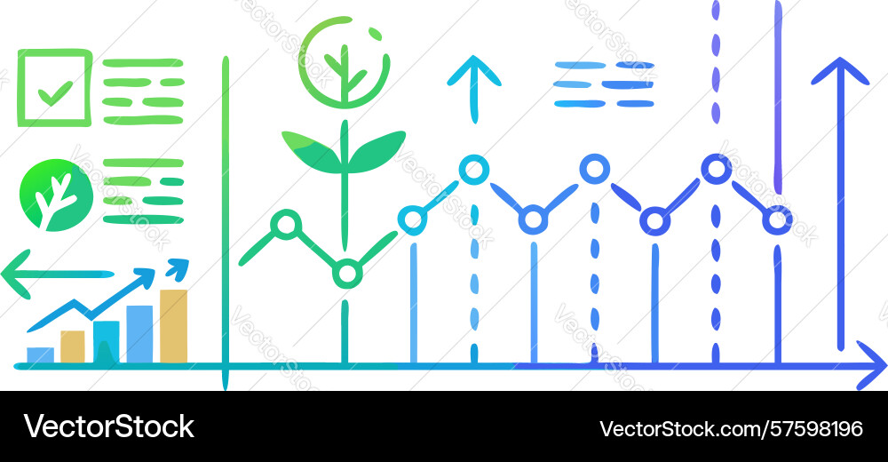 Modern infographic line graph data visualization vector image