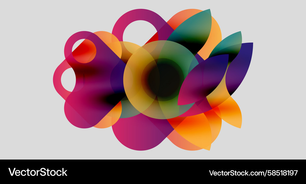 Abstract colorful shapes overlap creating vibrant Abstract colorful shapes overlap creating vibrant Vector Image