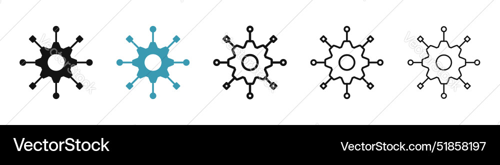 Algorithm icon set in black and blue colors Algorithm icon set in black and blue colors vector image