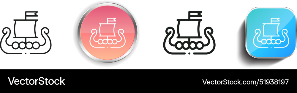 Boat icon thin linear regular and button style Boat icon thin linear regular and button style Vector Image