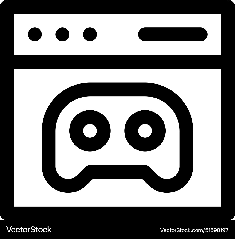 Browser game icon thin linear style design Browser game icon thin linear style design vector image