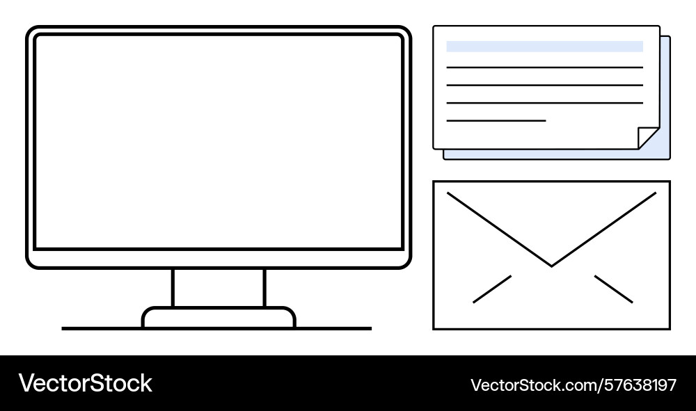 Digital communication concept with computer Digital communication concept with computer vector image
