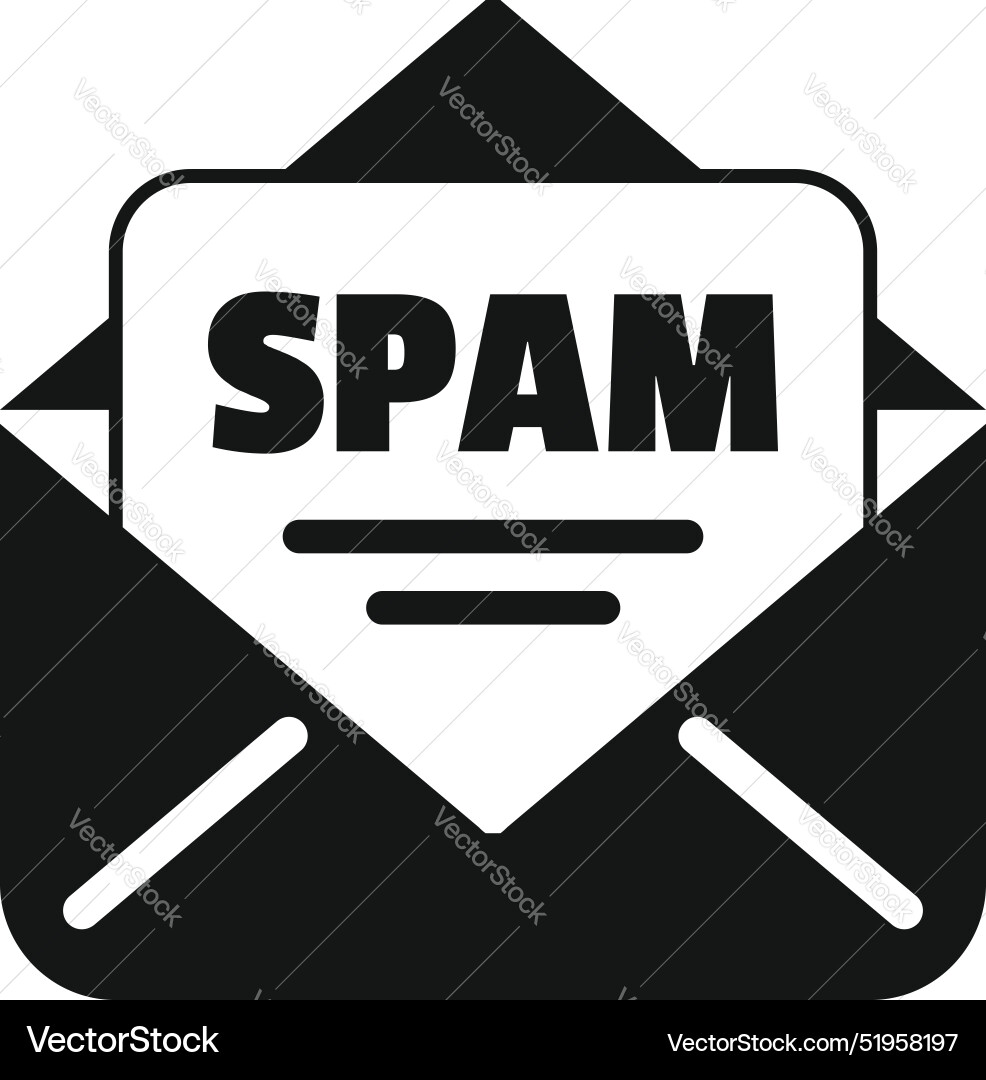 Open mail envelope containing spam message Vector Image