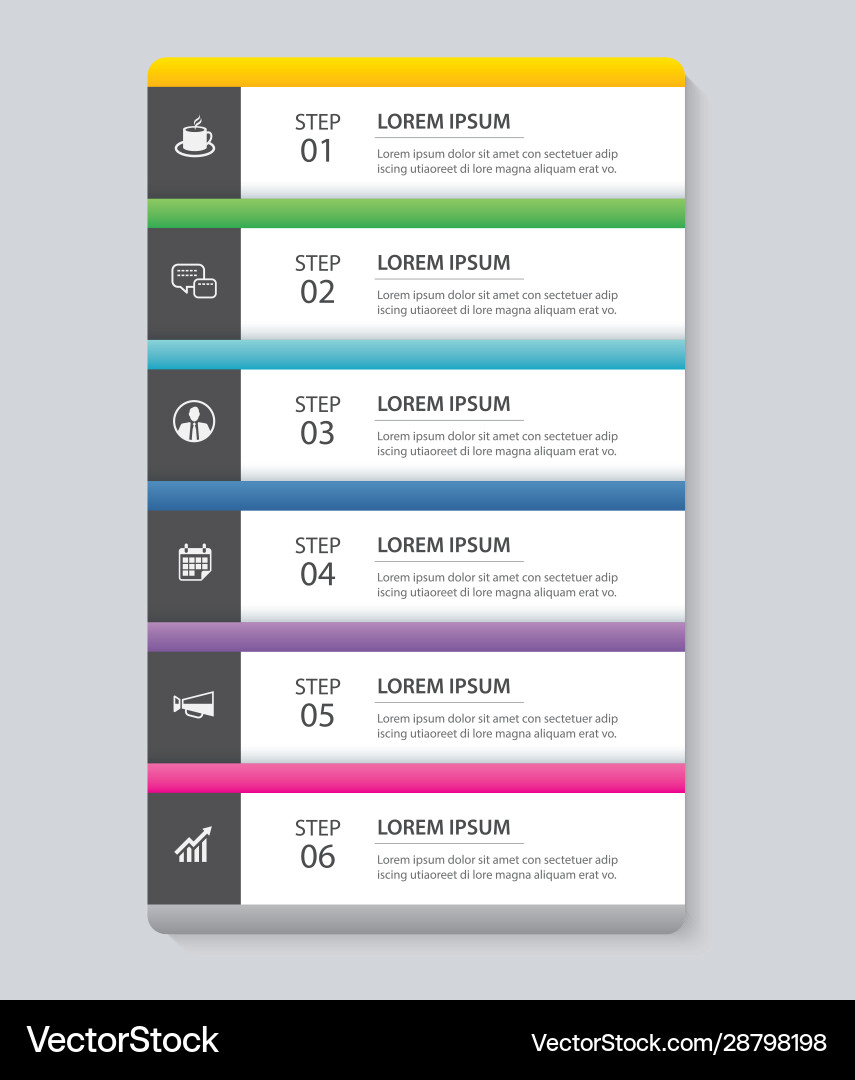 6 data infographics tab paper index template 6 data infographics tab paper index template vector image