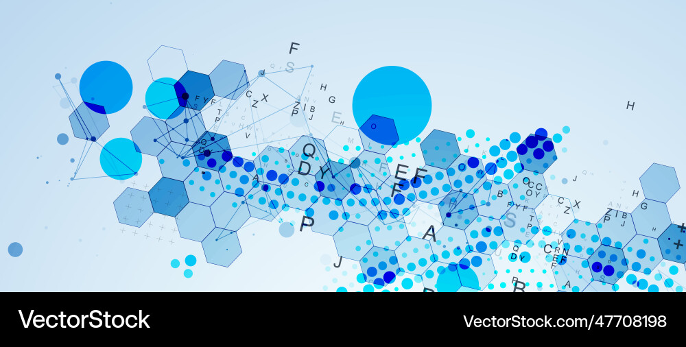 Abstract hexagon background with plexus effect vector image