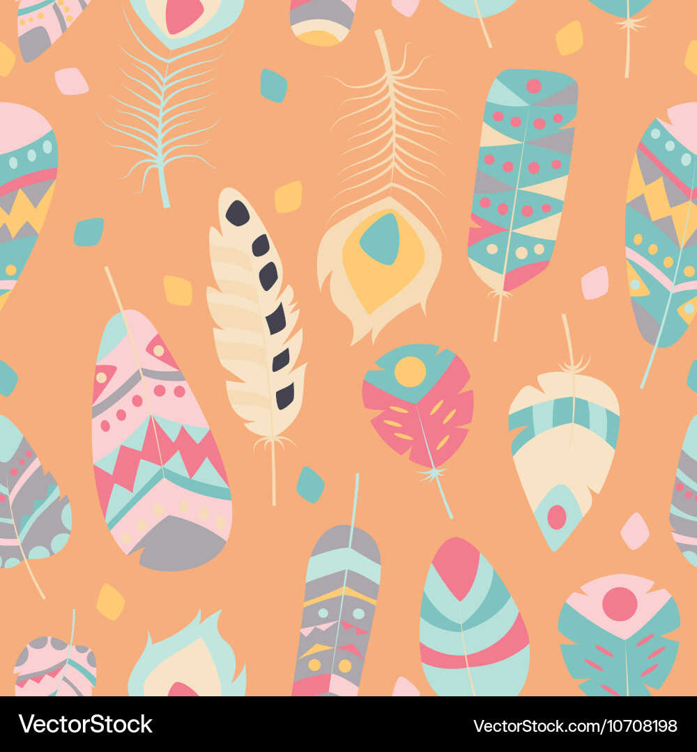 Bohemian Feather Pattern Vector Image