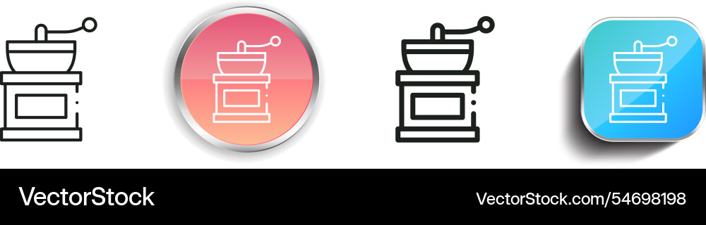 Grinder icon thin linear regular and button style Vector Image