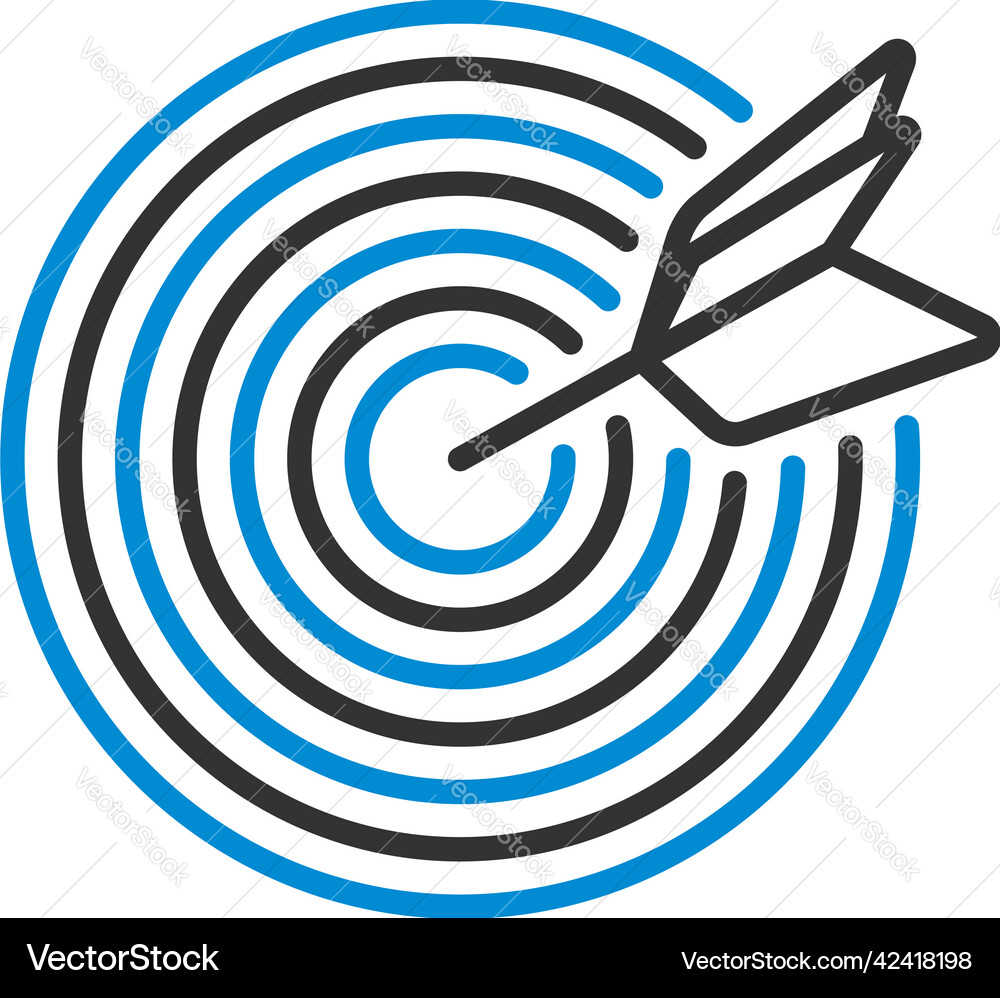 Icon of target with dart Icon of target with dart vector image