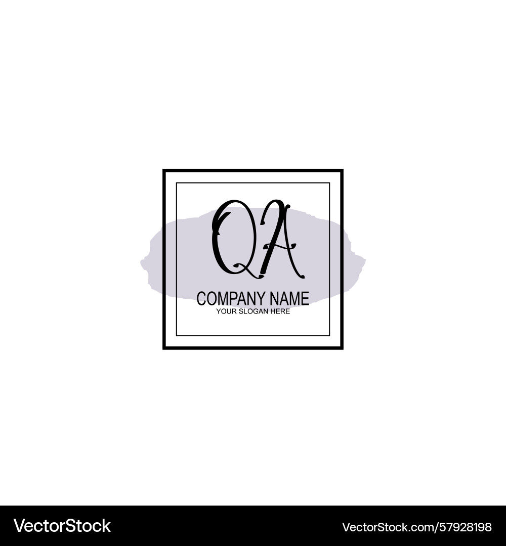 Minimalist handwritten qa initial logo design Minimalist handwritten qa initial logo design Vector Image
