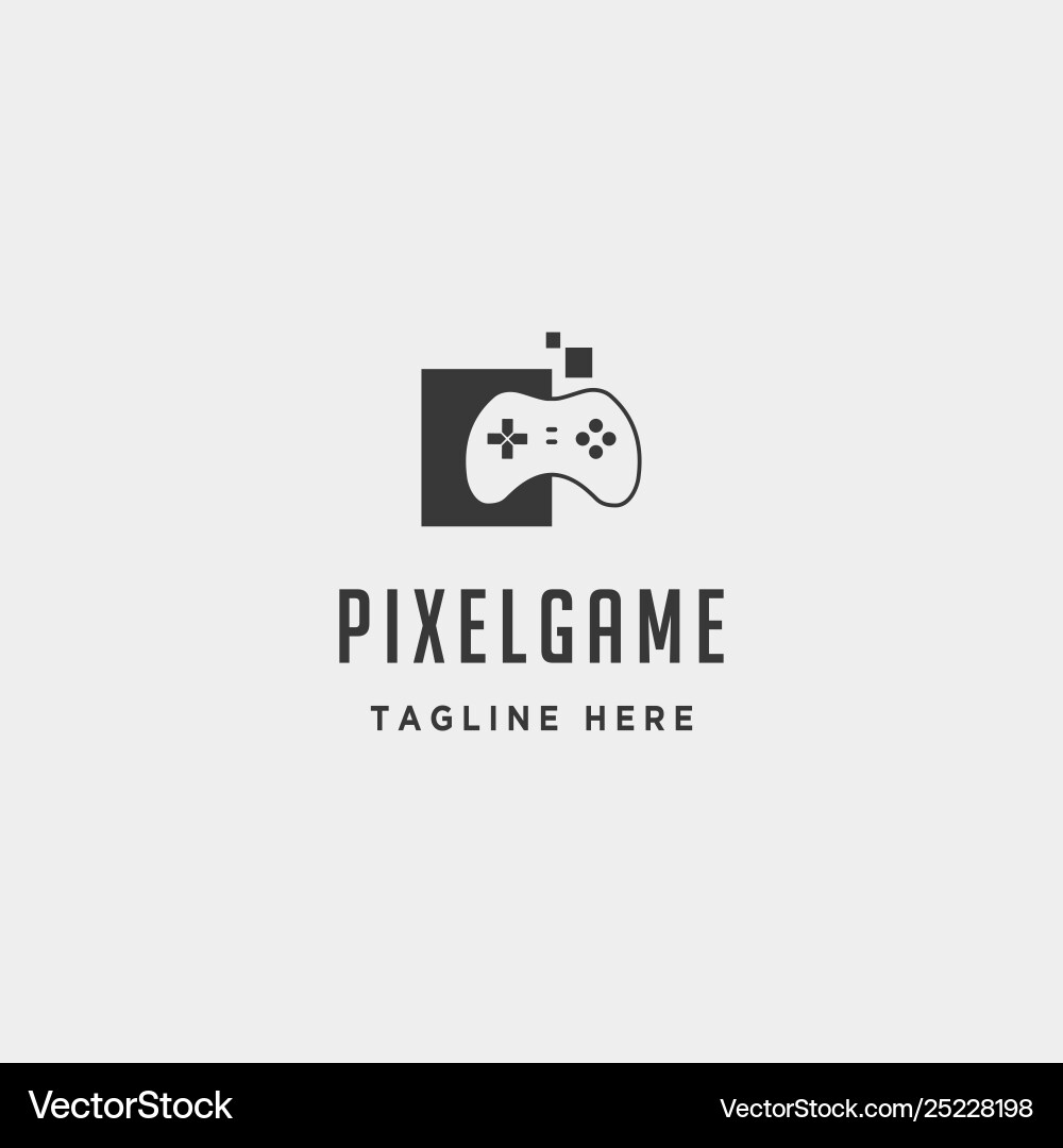 Pixel game logo design icon element isolated Vector Image