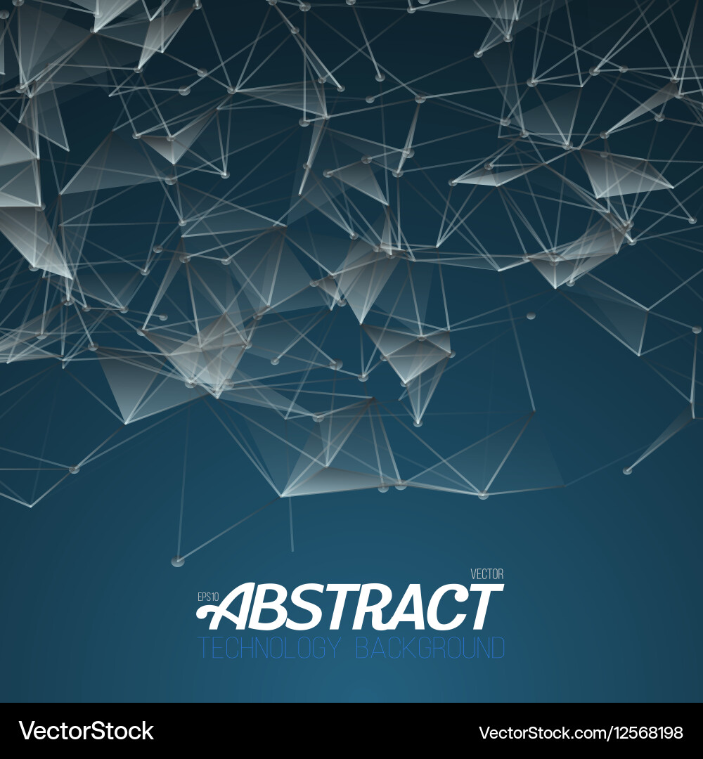 Plexus style fractal polygonal template Vector Image