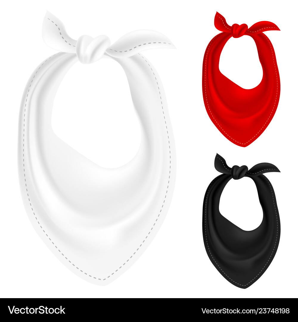 Realistic neck bandanas or scarfs isolated Realistic neck bandanas or scarfs isolated vector image