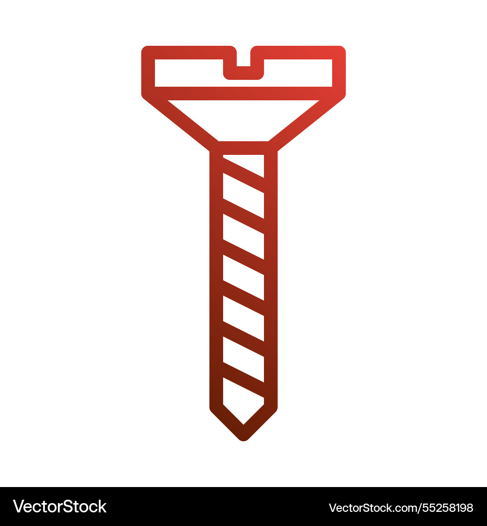 Red gradient screw tool icon symbol object Red gradient screw tool icon symbol object Vector Image