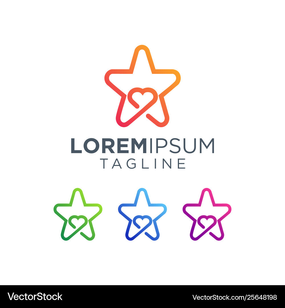 Starlove Logo - Heart & Star Vector Image