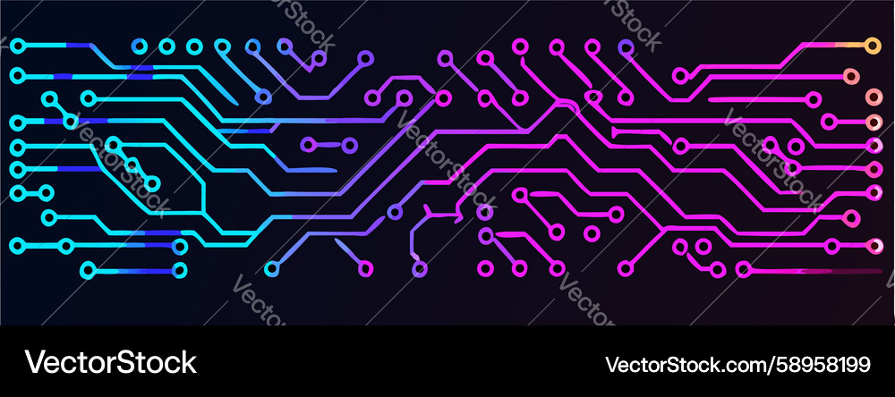 Abstract circuit board pattern with green and Vector Image
