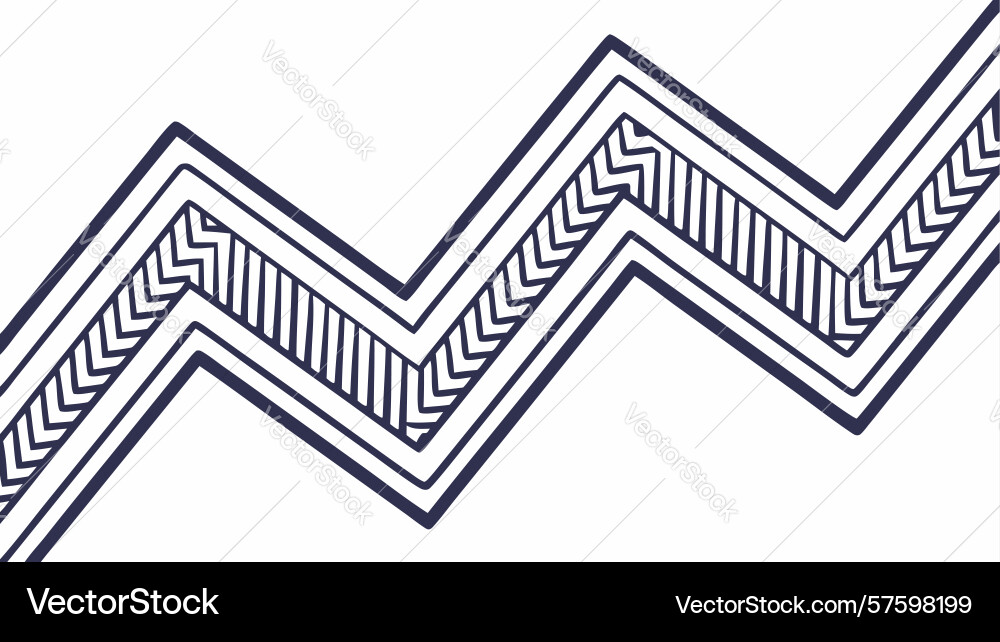 Abstract zigzag pattern decorative border design vector image