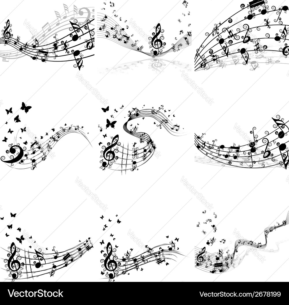 Notes 9 set vector image