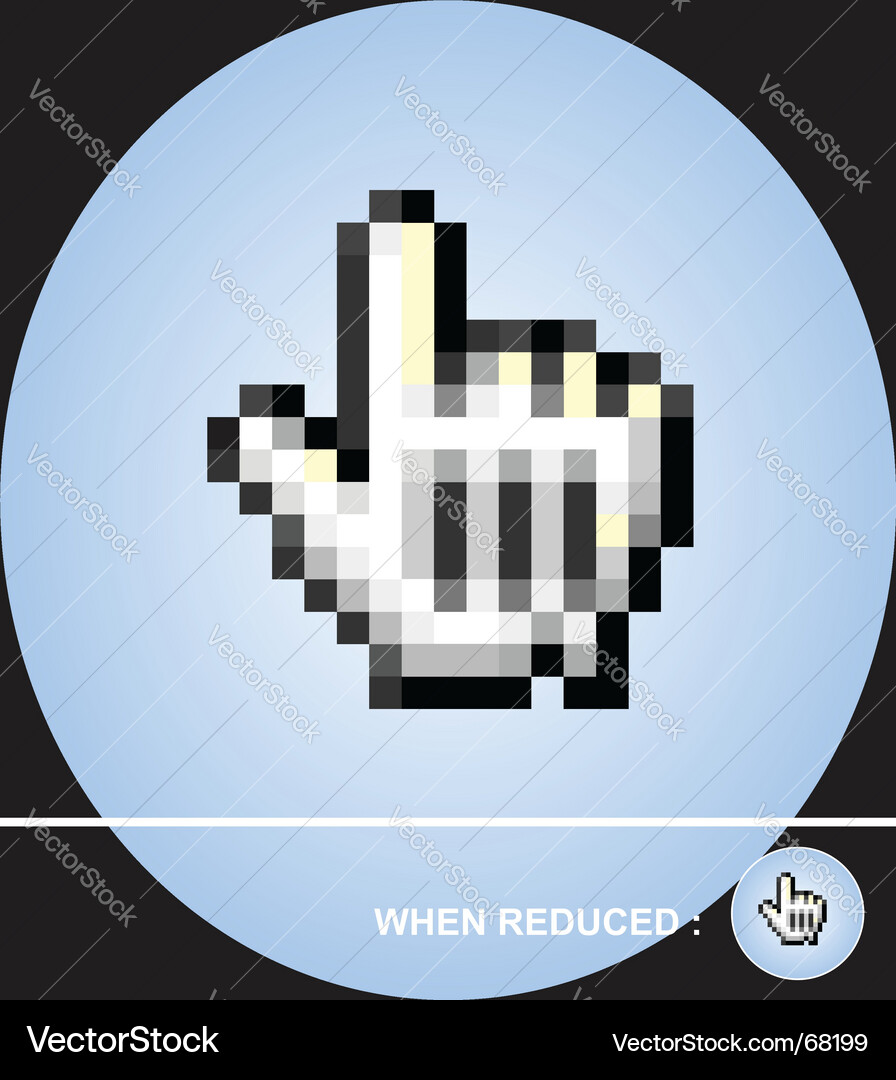 Pixel Hand Cursor Vector Image