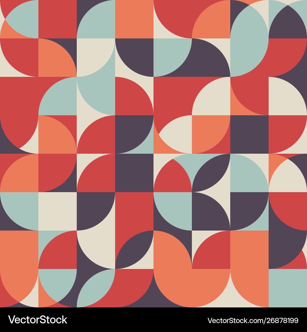 Retro Geometric Shape Pattern Vector Image