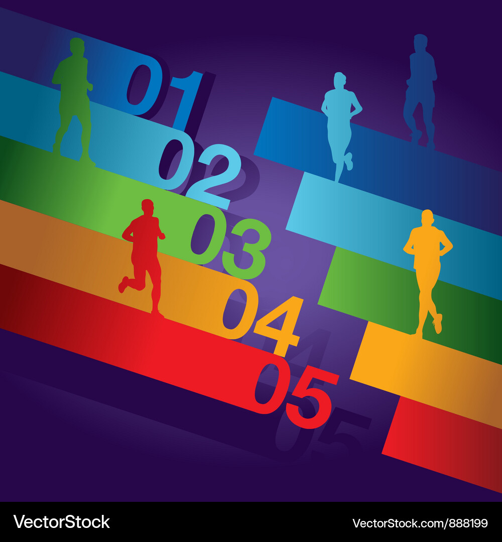 Running Numbers Background Vector Image