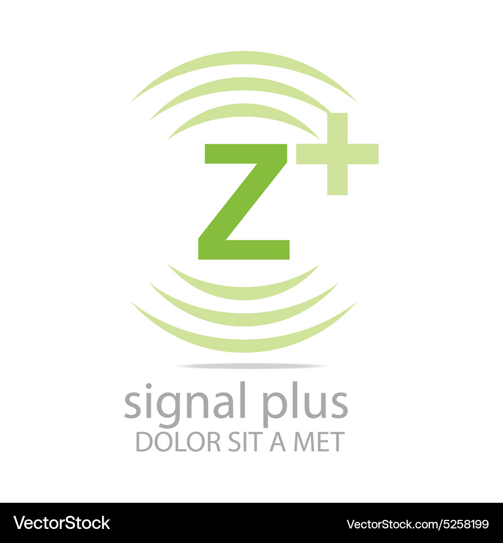 Signal letter z plus green alphabet wireless – Royalty-Free Vector |  VectorStock