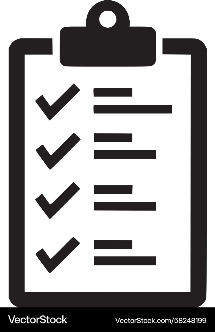 Task Checklist Icon - Productivity Vector Image