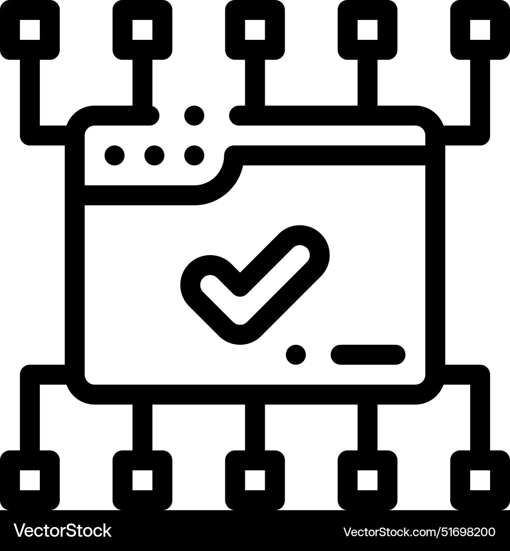 Browser icon thin linear style design isolated Vector Image