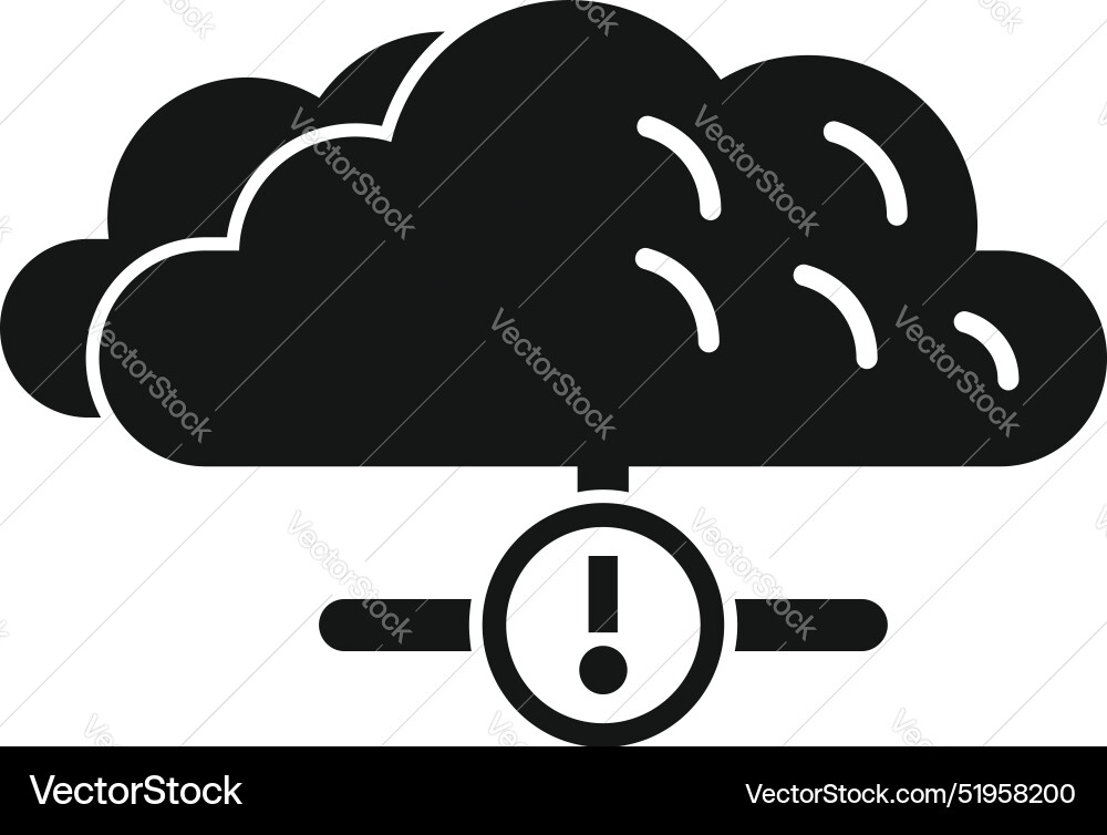 Cloud computing network error alert icon showing Cloud computing network error alert icon showing Vector Image