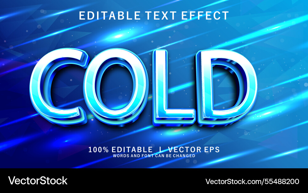 Cold 3d text effect with modern style design Cold 3d text effect with modern style design vector image