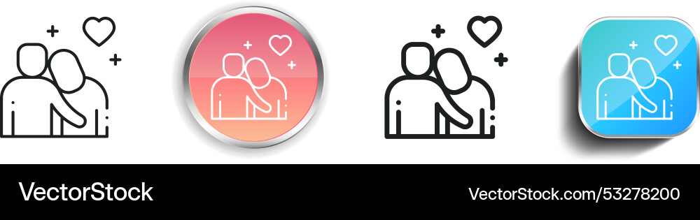 Couple icon thin linear regular and button style Couple icon thin linear regular and button style Vector Image